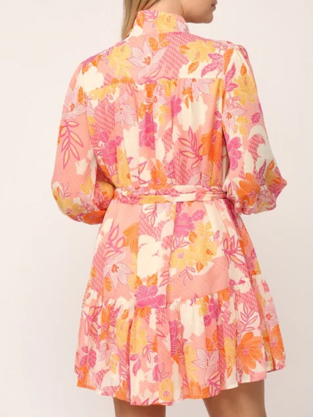 Fate Pink, Orange & Cream Floral Mini Dress - Picture 2 of 8